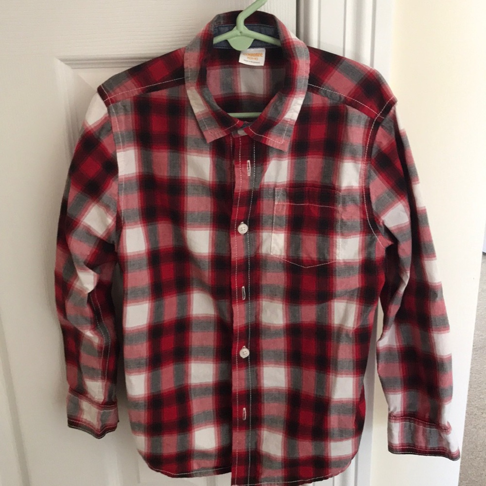 Gymboree boy plaid button down shirt EUC